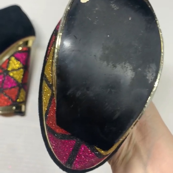 Privileged black platform booties with glitter detail size 8 - Picture 10 of 13